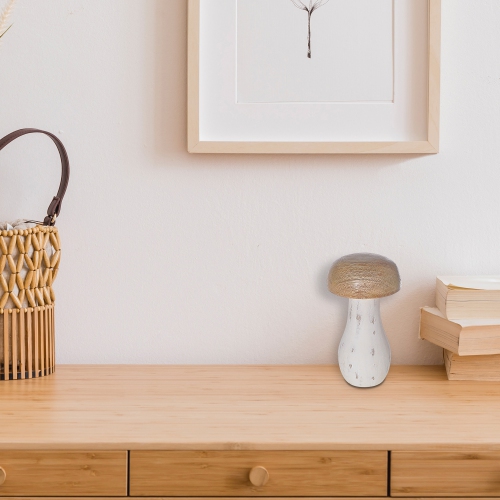 Maison Concepts Mango Wood Natural & White Mushroom Small