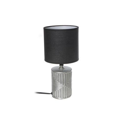 MAISON CONCEPTS  Ceramic Table Lamp With Shade Equator In Silver