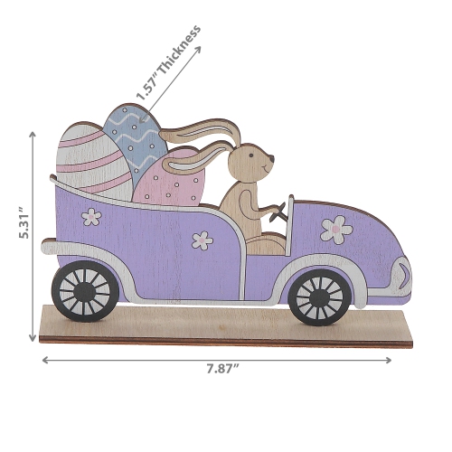 Maison Concepts Wooden Car With Bunny And Easter Egg Decor