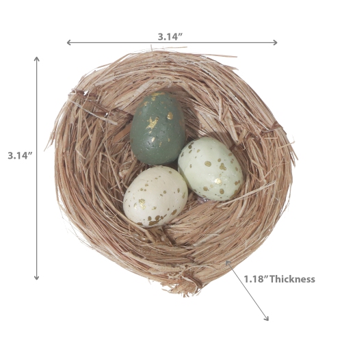 Maison Concepts Triple Egg On Nest Green With Gold Specks - Set of 2
