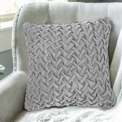 Maison concepts Monica Brided Cushion Grey 18 x 18 - Ensemble de 2