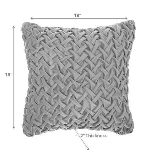 Maison concepts Monica Brided Cushion Grey 18 x 18 - Ensemble de 2