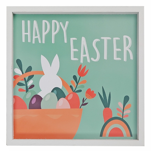 Maison Concepts Framed Wood Wall Sign Bunny Happy Easter