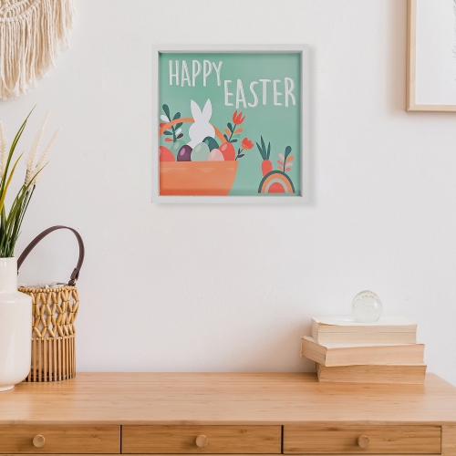 Maison Concepts Framed Wood Wall Sign Bunny Happy Easter