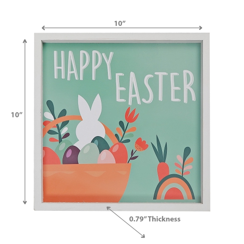 Maison Concepts Framed Wood Wall Sign Bunny Happy Easter