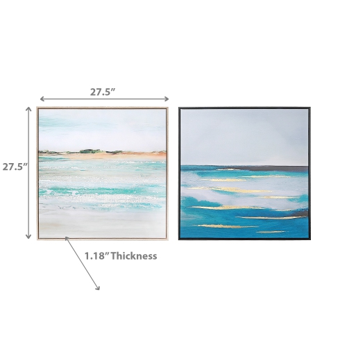 Maison Concepts Framed Canvas Wall Art Ocean - Set of 2