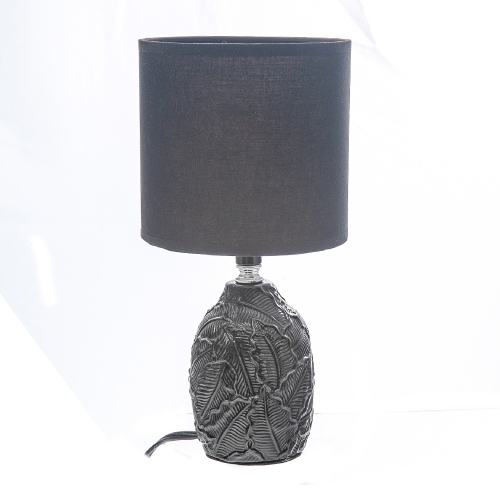 Maison Concepts Ceramic Table Lamp With Shade Leaflet Black