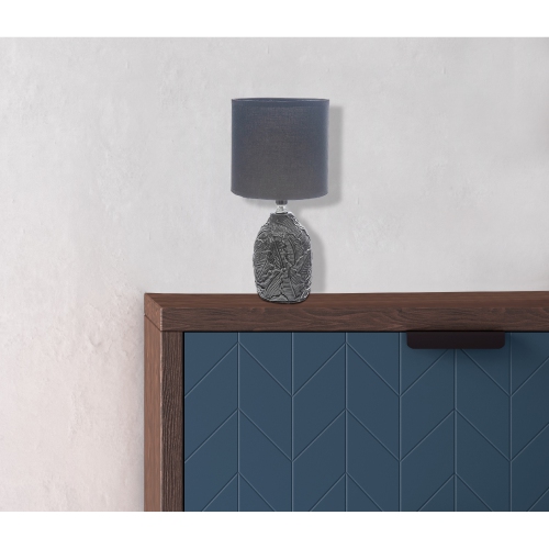 Maison Concepts Ceramic Table Lamp With Shade Leaflet Black