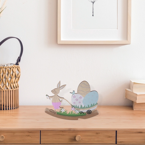 Maison Concepts Wooden Bunny With Wagon Easter Egg Decor