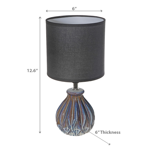 Maison Concepts Ceramic Table Lamp With Shade Origami Black