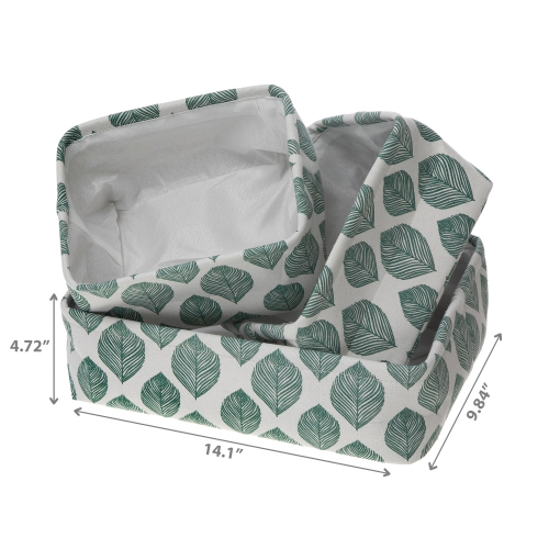 Maison Concepts Storage Caddy Cloth Leaf Print Set of 3