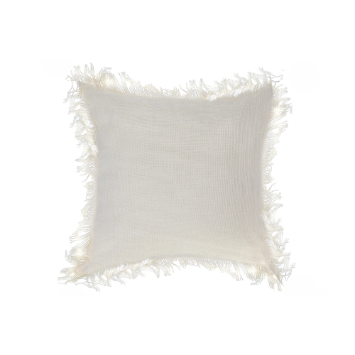 Coussin en coton ivoire Slub Chloe de Maison concepts 18 x 18 po - Ensemble de 2
