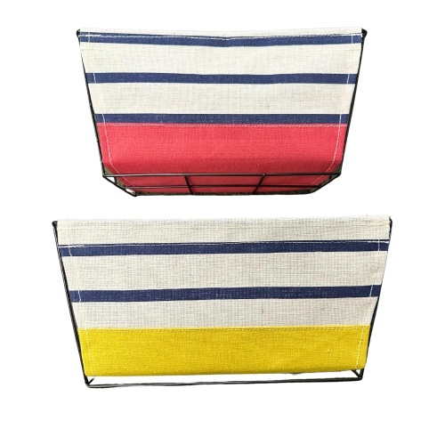 Maison Concepts Storage Wire Caddy and Cloth Stripes - Set of 2