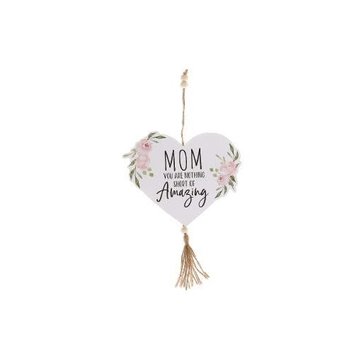 MAISON CONCEPTS  Wood Heart Shaped Hanger Moms Amazing - Set Of 2