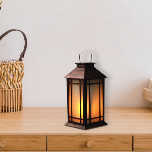 Maison Concepts LED Solar Frosted Glass Pane Lantern Red