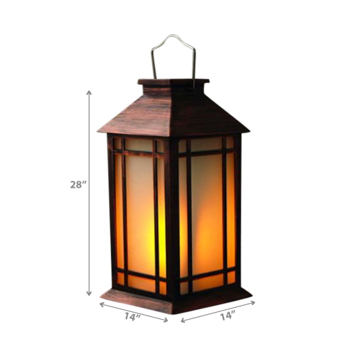 Maison Concepts LED Solar Frosted Glass Pane Lantern Red