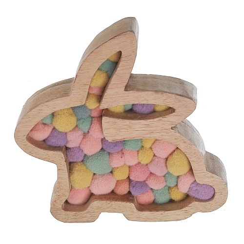 Maison Concepts Wooden Bunny With Pompom - Set of 2