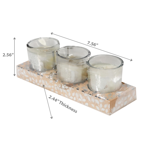 Maison Concepts Tree Of Life Set Of 3 Candles In Short Glass In Pvc Box