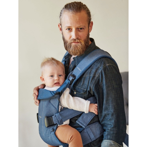 BabyBjorn Baby Carrier ONE Cotton Mix - Classic Denim/Midnight Blue