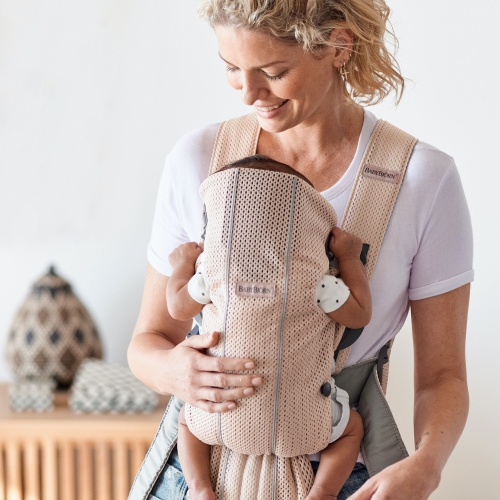 Porte-bébé Mini de BabyBjorn - filet 3D, rose bonbon