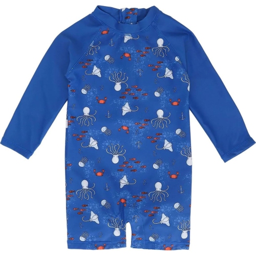 CALIKIDS  Coco One Piece Zipper Swimsuit - Octopus (18-24 Months) In Mango