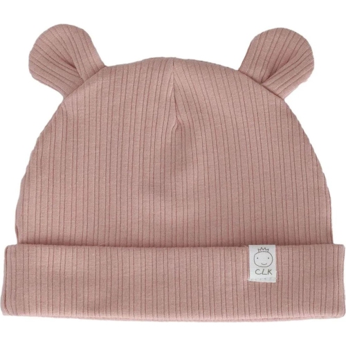 CALIKIDS  Cotton Baby Bear Hat - Rose (Xs) In Multicolor