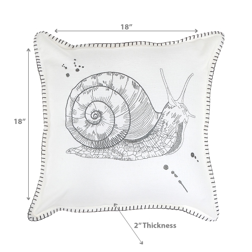 Escargot brodé à coutures de style couverture de Maison concepts 18 x 18 po - Ensemble de 2