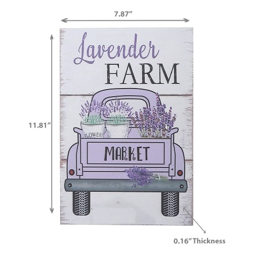 Affiche murale de camion de ferme en bois lavande de Maison concepts