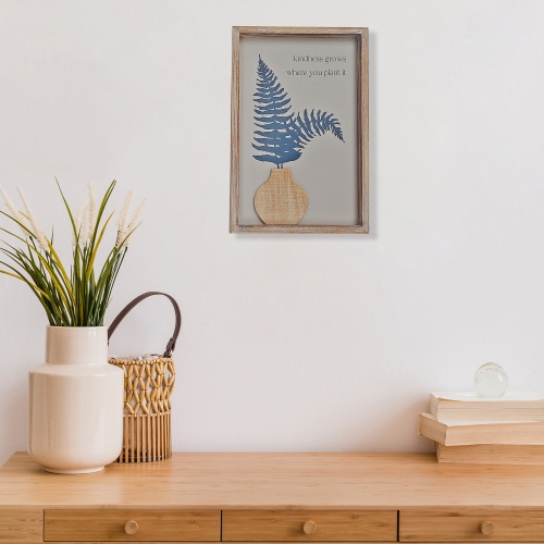 Affiche murale en bois encadrée de Maison concepts avec une gentillesse de vase de 3D cm