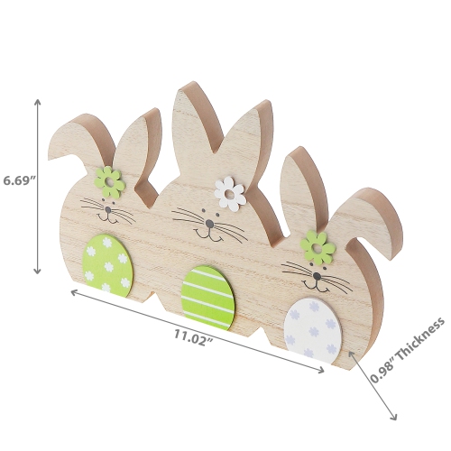 Maison Concepts Wooden Triple Easter Egg Bunny Decor