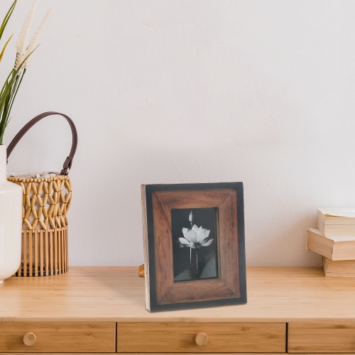 Cadre photo 5X7 de Maison concepts, fini noir et naturel