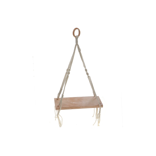 MAISON CONCEPTS  Cotton Rope Wall Hanger With Wooden Shelf