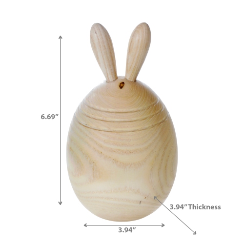 Maison Concepts Natural Wooden Bunny Egg Decor