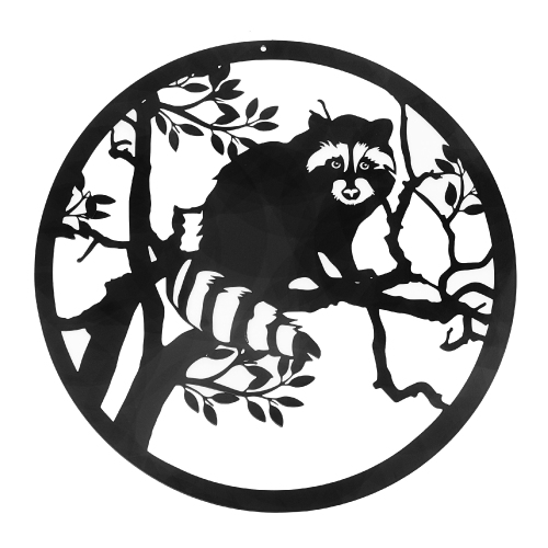 Maison Concepts Metal Black Wall Decor Racoon On Tree