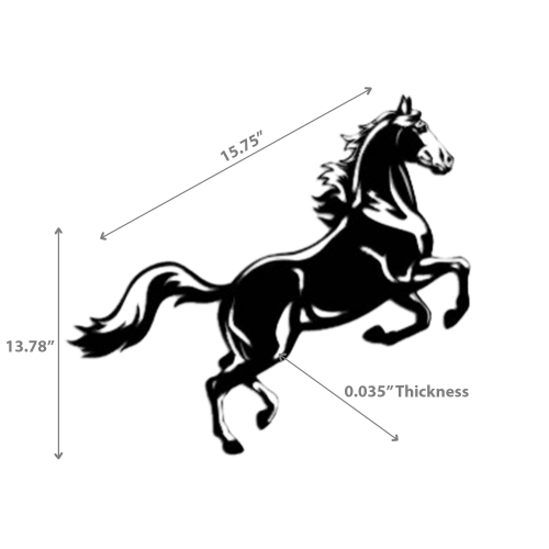 Maison concepts – décoration murale en métal noir, cheval sauvage