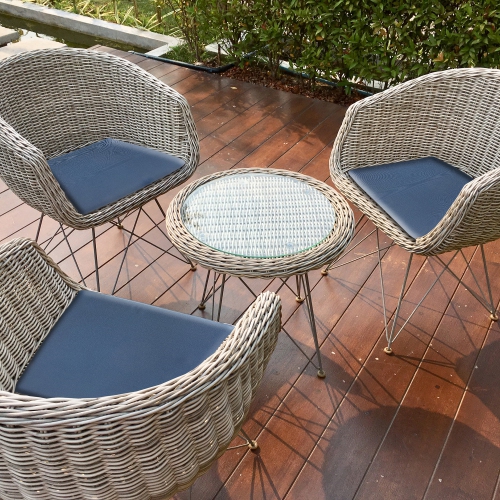 Maison Concepts Solid Outdoor Chairpad Navy Blue - Set of 2