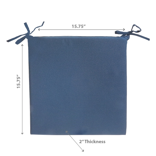 Maison Concepts Solid Outdoor Chairpad Navy Blue - Set of 2