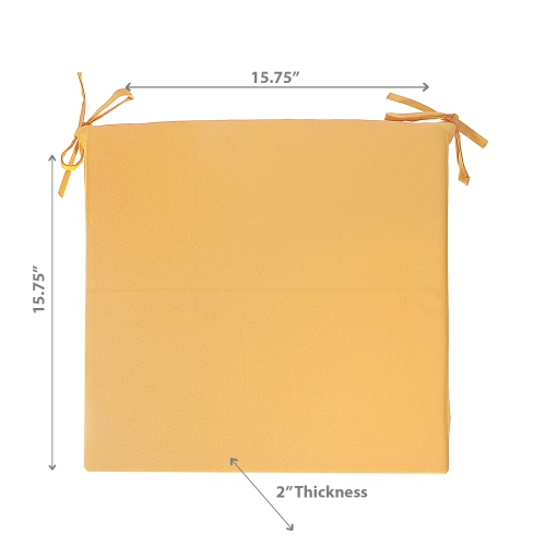 Maison Concepts Solid Outdoor Chairpad Yellow - Set of 2
