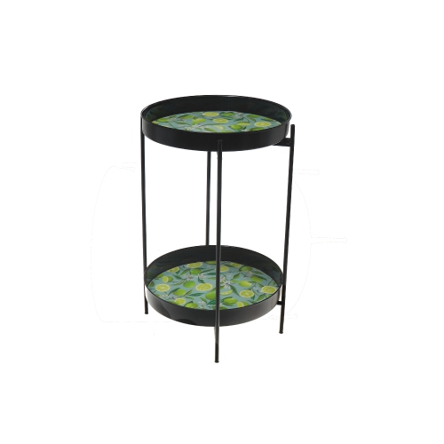 Maison Concepts Two Tier Lime Print Round Side Table