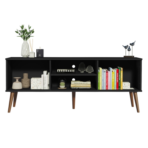 Madesa TV Stand Mid-Century Console with 2 Doors and 2 Shelves and Metal Knobs for 55, 65 Inch Media Storage Media Console Entertainment Center