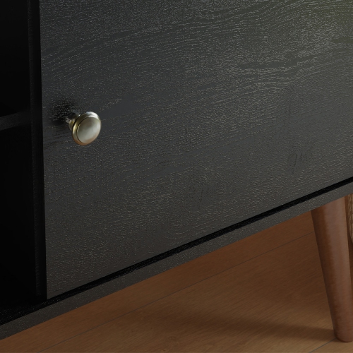 Madesa TV Stand Mid-Century Console with 2 Doors and 2 Shelves and Metal Knobs for 55, 65 Inch Media Storage Media Console Entertainment Center