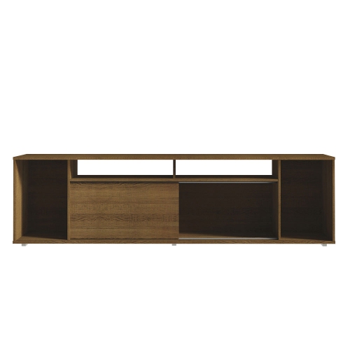 Madesa Large Entertainment Center with 1 Sliding Door, 5 Shelves and Open Shelves for 65, 75 Inch Media Storage Gaming Media Console Modern Wooden