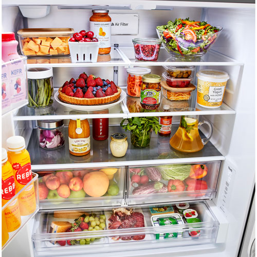 Réfrigérateur à deux portes de 31,7 pi³ et 36 po avec distributeur d'eau de LG - Inox