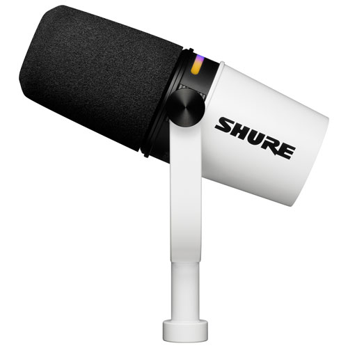 Shure MV7+-K XLR/USB-C Dynamic Microphone - White