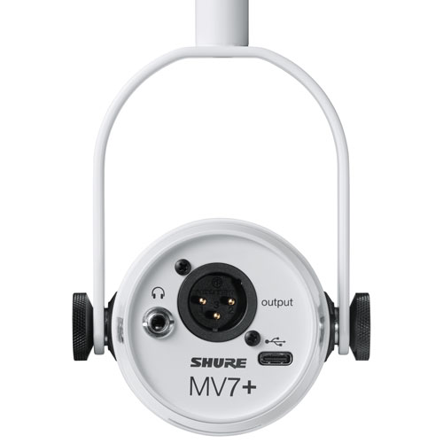 Shure MV7+-K XLR/USB-C Dynamic Microphone - White
