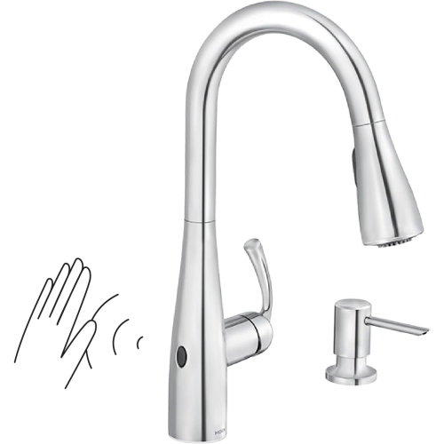 MOEN  Essie Chrome One-Handle Pulldown Kitchen Faucet, 87014Ewc