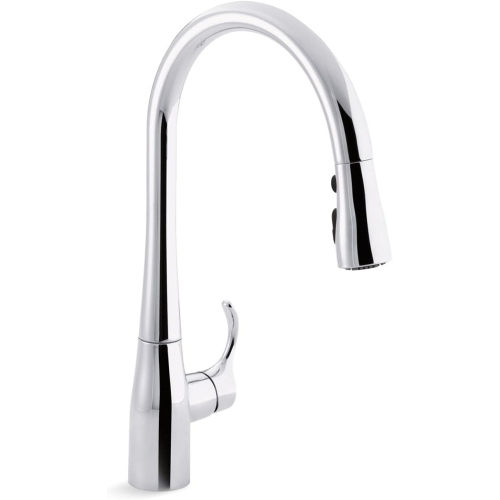 KOHLER  K-596-Cp Simplice High-Arch Single-Hole Or Three-Hole, Single Handle, Pull-Down Sprayer Kitchen Faucet