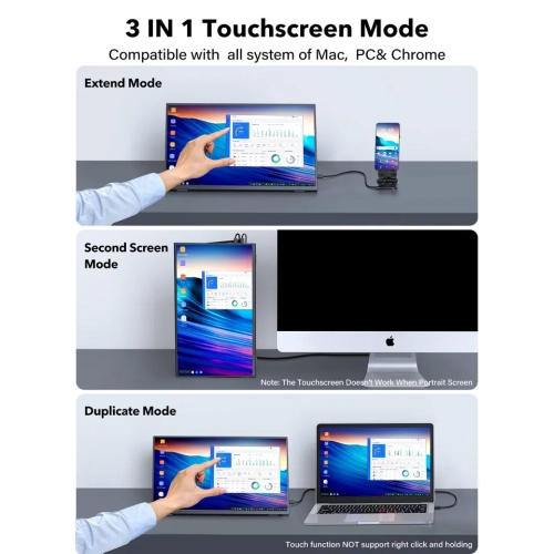 UPERFECT Portable Laptop Monitor Touchscreen 15.6" HDMI USB C External Computer Display