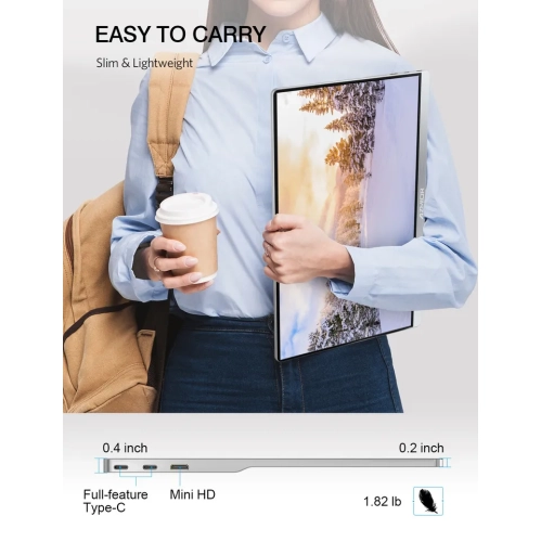 UPERFECT 15.6 inch 4K 3840x2160 HDR IPS Ultra Slim Portable Monitor & HD Input