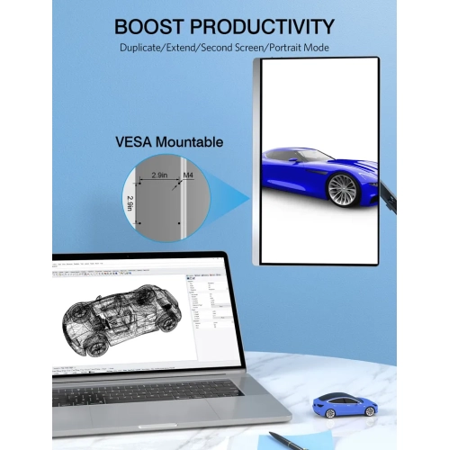 UPERFECT 15.6 inch 4K 3840x2160 HDR IPS Ultra Slim Portable Monitor & HD Input